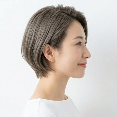 都会派アッシュグレー＊大人の精密ショートボブ