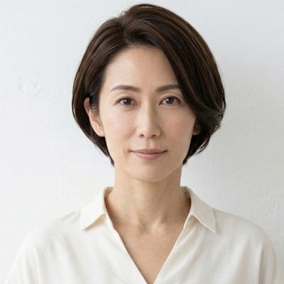 大人髪の悩みを魅力に。清潔感と上品さ際立つナチュラルトレンチ