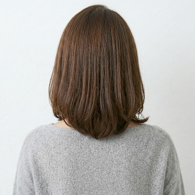 大人の艶ベージュ×ふんわりロブ【白髪・細毛悩みにも対応】