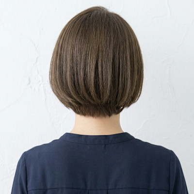 大人上品ショートボブ｜お悩み解決カット×白髪ぼかしグレージュ