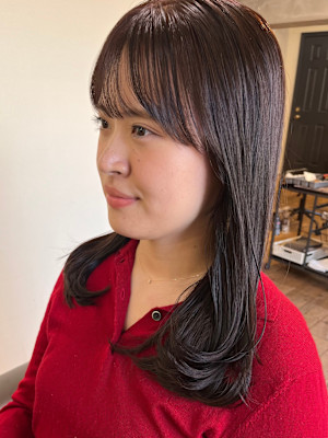 【20・30代支持率No.1】小顔顔周りレイヤー×艶ブラウン