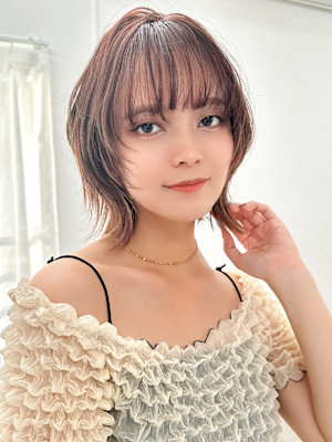 【La fith】くびれボブ顔周りレイヤー×シースルーバング