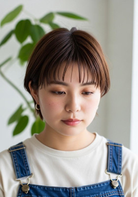 シャギーショート/ローライトカラー/可愛い/ベリーショート