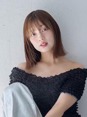 【La fith】インナーカラー×外ハネ×シースルーバング