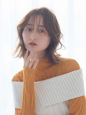 【loe】オリーブベージュ×ふんわりくびれボブ