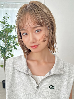 【loe】切りっぱなしボブ×ケアブリーチ