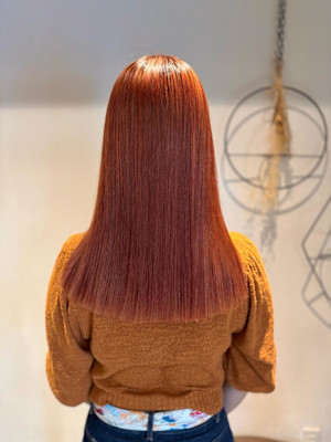 髪質改善カラー×オレンジベージュ