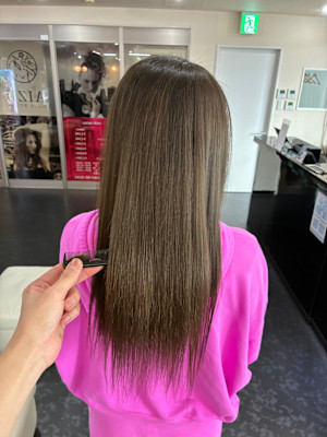 髪質改善　ストレート　ブラウンカラー　