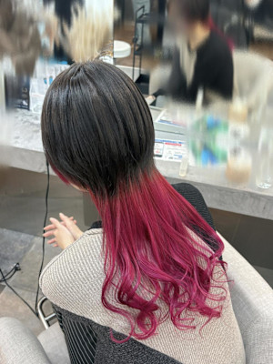 ハッシュカット/顔周りカット/ダークブラウン/シャギーカット