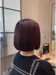 【スタイル】ワインレッド×ツヤ髪スタイル