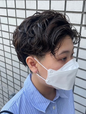 パーマ×爽やかメンズショート