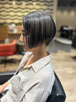 2ブロック前下がりショート+ハイライト