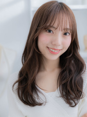 ローライトカラー抜け感ラフウェーブくびれヘアミルクブラウンb