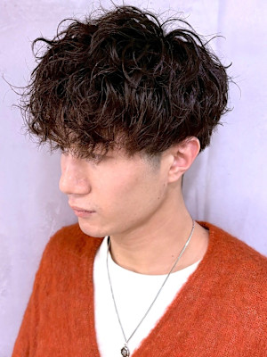 ナチュラルパーマ メンズパーマ マッシュショート 20代