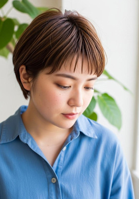 シャギーショート/ローライトカラー/かわいい/ベリーショート