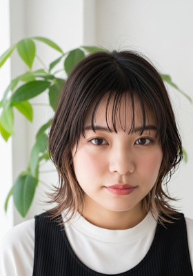 ナチュラルショート/アンブレラカラー/可愛い/インナーカラー