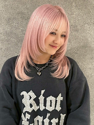 ブリーチ ダブルカラー ピンクカラー ハイトーン レイヤー