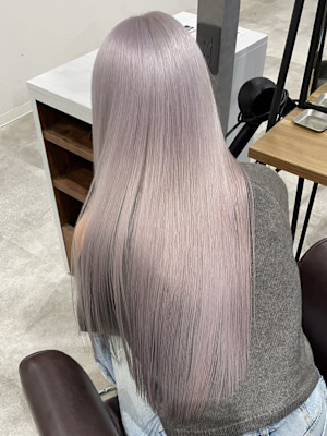 ハイトーン ブリーチカラー 髪質改善 シルバーピンク 20代