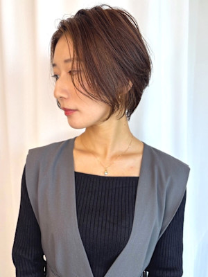 【MICHI 富田店　古作蓮】顔周りレイヤー ブラウンカラー