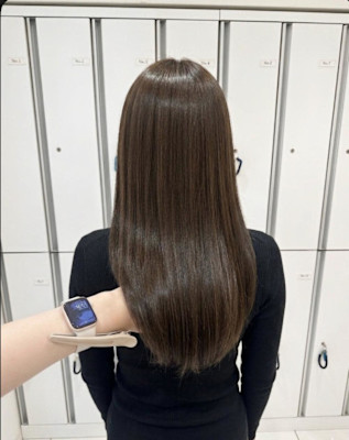透明感カラー/ブリーチなしWカラー/髪質改善/伊勢原
