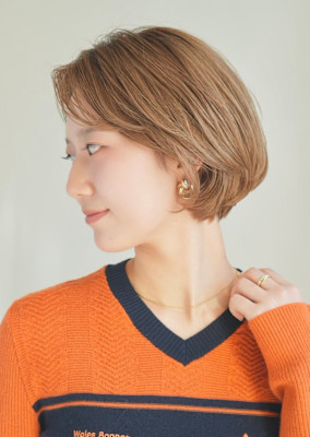 ショート・ボブ/丸顔/前髪あり/絶壁解消/20代/30代