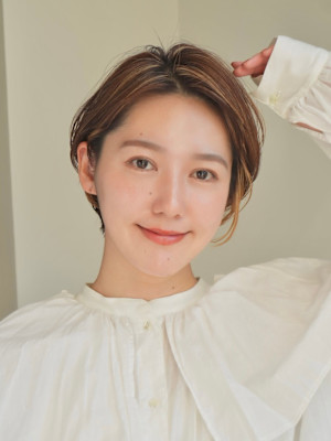 ショート・ボブ/丸顔/前髪あり/絶壁解消/20代/30代