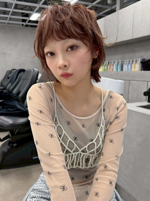 大人ショート 小顔 丸み ナチュラルブラウン