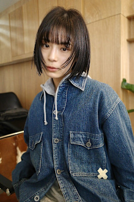 ボブウルフレイヤーハッシュカットココアブラウン