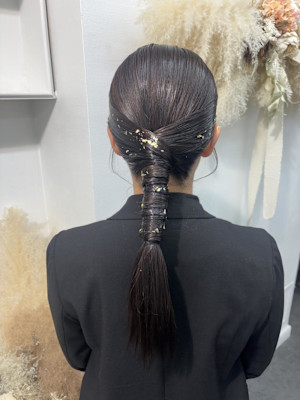 編み下ろしアレンジ/タイトヘアアレンジ/結婚式お呼ばれヘア
