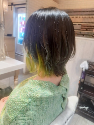 インナーカラーイエローグリーン