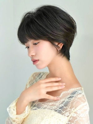 前下がりショート・ボブ/絶壁解消/前髪あり/40代/30代