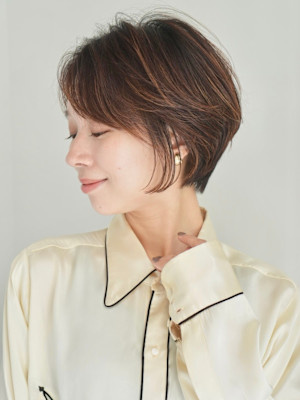 ショート・ボブ/丸顔/前髪あり/絶壁解消/20代/30代