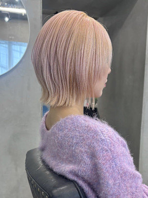 　ケアブリーチボブウルフレイヤーハッシュカット