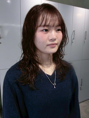 ラフウェーブ×ナチュラルレイヤーミディ