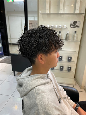 シャドウパーマ　波巻きパーマ　サーフカール　波巻きスパイラル