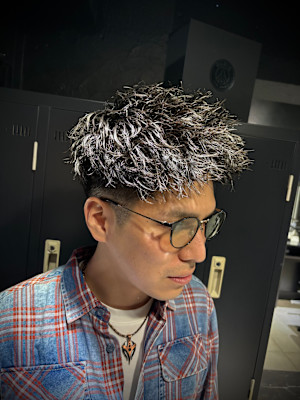 ルーズショート×ルーズパーマ×men's×短髪×メンズパーマ