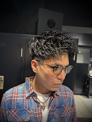 ルーズショート×ルーズパーマ×men's×短髪×メンズパーマ