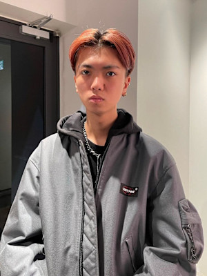 センターパート×オレンジ