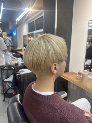 りつき/大宮/マッシュ/ホワイトベージュ/ブリーチ