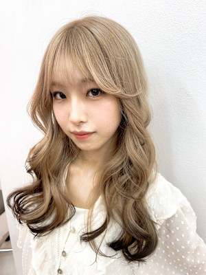 ミルクティーベージュ×エンドカラー