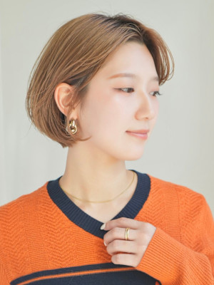 ショート・ボブ/丸顔/前髪あり/絶壁解消/20代/30代