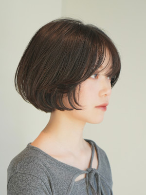 丸みショート・ボブ/丸顔/前髪あり/絶壁解消/20代/30代