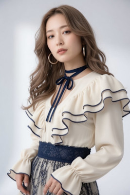 艶髪×透明感ベージュ！大人の垢抜けロングウェーブ