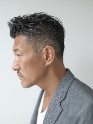 横顔が男らしい立ち上げショート