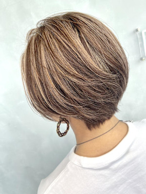 上品ハイライト/白髪ぼかしハイライト/ベージュ/ミルクティー