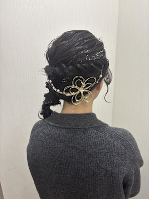 編み下ろしヘア