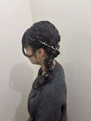 編み下ろしヘア