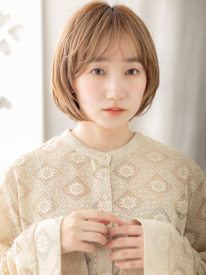 透明感ブリーチなし小顔シャギーカットレイヤーボブ20代30代
