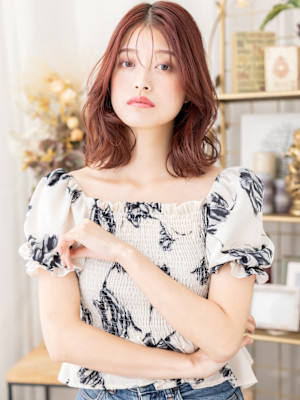 大人美人ひし形ミディアム艶感バーガンディ　モカブラウン