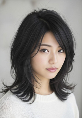 ハイレイヤーウルフ/ダークアッシュ/大人可愛い/顏周りウルフ